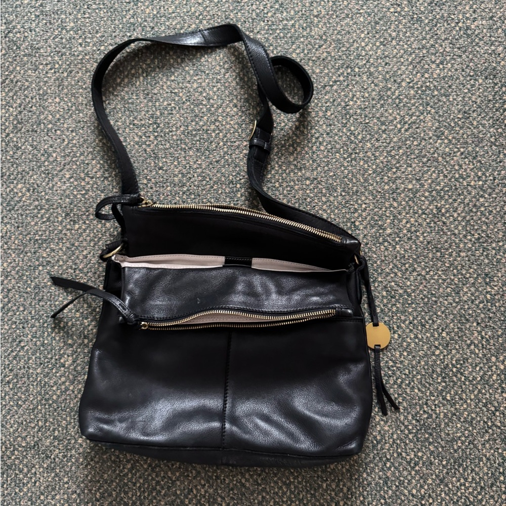 Elegant Black Leather Hobo Bag